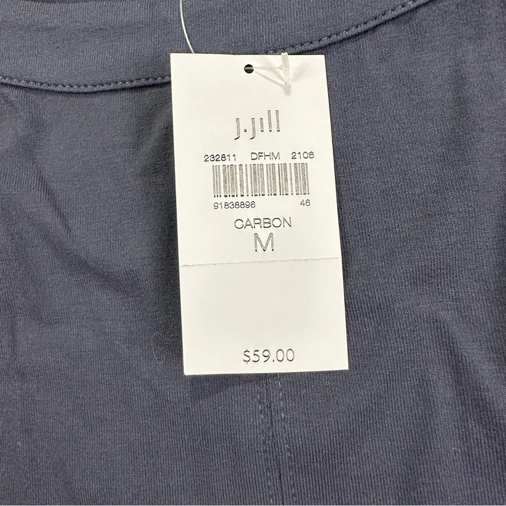 NWT J. Jill Wearever Collection Carbón Short Sleeve Women’s T-Shirt  Size Médium - Picture 2 of 12